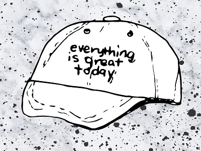 everything is great today black and white graphic illustration texture