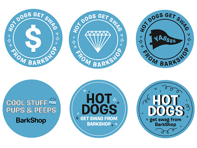 BarkShop Badges badges bling illustration text