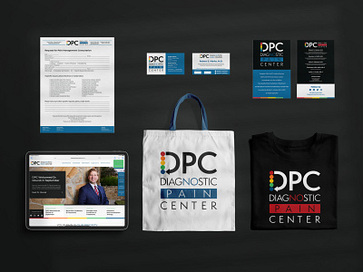 Diagnostic Pain Center Brand Mockup branding collateral healthcare logo design swag