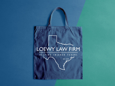 Loewy Law Firm Tote Bag branding collateral identity illustration logo logo design swag texas