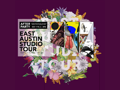 Invenio East Austin Studio Tour After Party Invite advertising art events branding event advertising invite