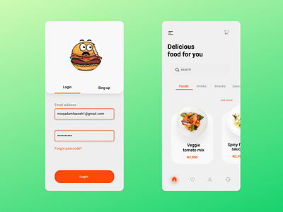 Fast Food App app design fast food food mobile
