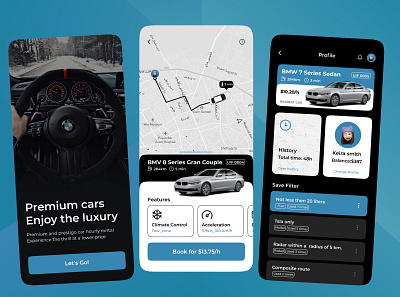 Car Rental App app car car rental design figma mobile snap uber ui