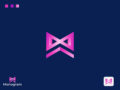 Monogram M letter logo design