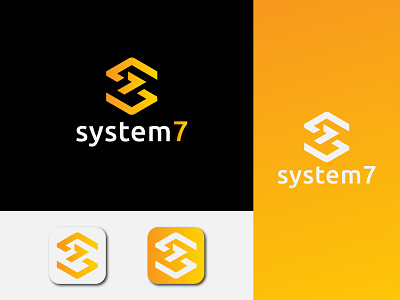 Modern letter S+7 logo design, System logo, Company logo logogrid