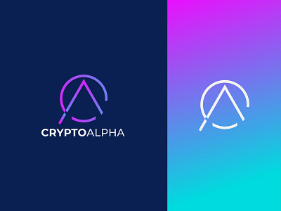 CRYPTOALPHA LOGO , Minimal logo, Modern logo