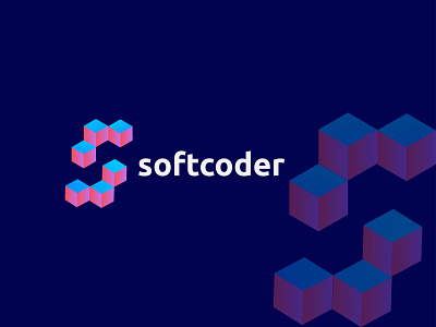 Abstract mark logo, Modern s logo, Softcoder logo logogrid