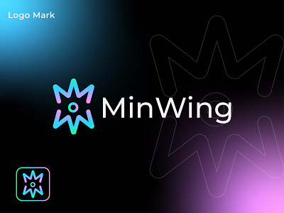 Abstract mark logo, MW logo mark, MinWing logo