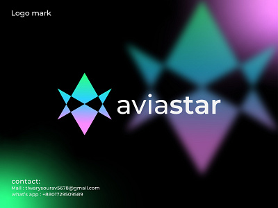 Letter A + Star logo mark, Modern logo