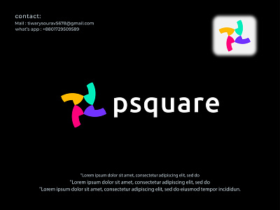 Abstract P Logo mark, Psquare iconic Logo