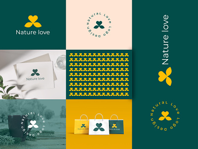 Nature love Logo brand identity, Branding