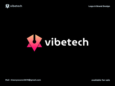 Letter V + Tech icon Logo