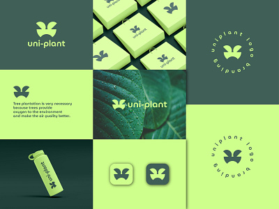 Uniplant Logo brand identity guidelines, Branding brand brand identity branding company logo design identity logo logogrid logomaker logos minimal minimalist modern nature logo plant logo tree tree logo uniplant branding uniplant logo visual identity