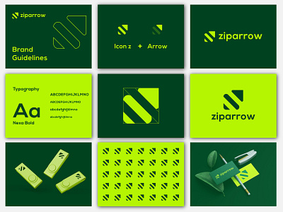 Ziparrow Logo brand identity guidelines, Branding