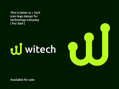 Letter W + Tech icon logo design, Technology Logo