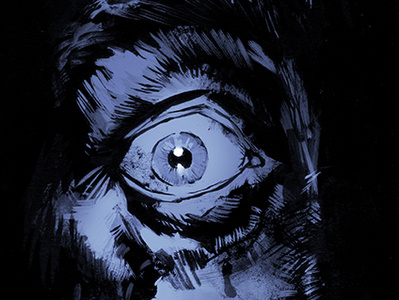 The Eye black and white character design comics design illustration ink