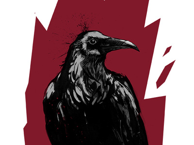 Blackbird black and white comic design illustration ink