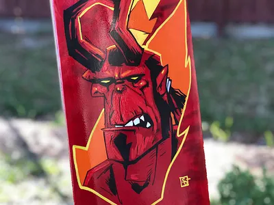 H.B. Skate Deck cartooning cartoonist comic comics design drawing hellboy horror illustration skate board art skateboard