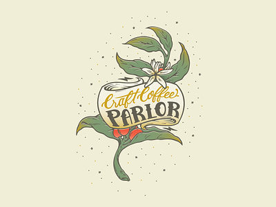 Craft Coffee Parlor - Stickers coffee coffee plant illustration ribbon sticker tattoo