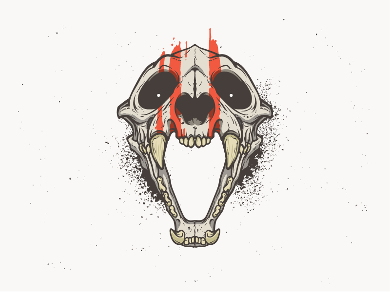 mountain lion skull art