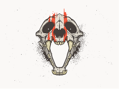 Cougar Skull animal bone cougar facepaint fierce halloween illustration ritual scream skull spooky stripe