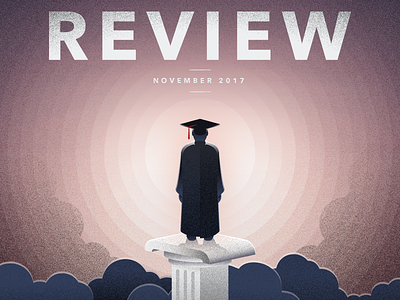 Review Cover bright college editorial education future graduate horizon illustration pillar shadow storm student