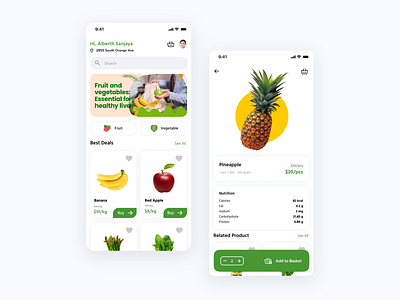 Groceries Shopping Mobile App app design figma freelance mobile ui uiux ux