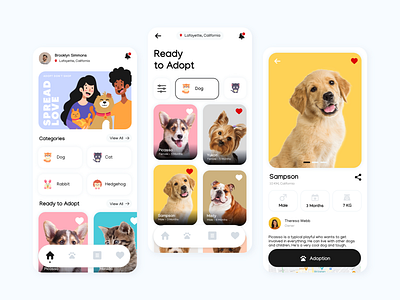 Pet Adoption App adopt app design figma freelance pet petadoption ui uiux ux