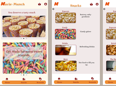 Movie-Munch Mock ups app googleuxcourse mockup snack ui ux