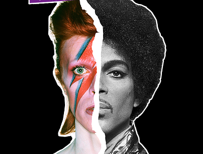 Tribute series: Bowie & Prince design graphic graphic design photoshop
