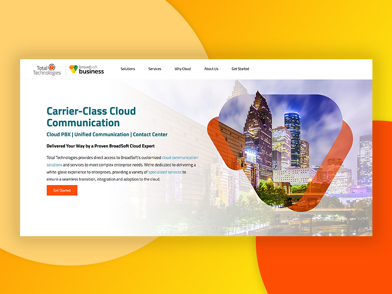 Total-Tec website Hero cityscape banner graphic design web