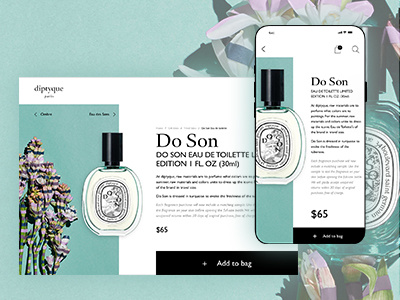 Diptyque Product page app beauty clean design diptyque ecommerce fashion fashion app graphic mobile design mobile ui simple ui uidesign web web design web designer webdesign