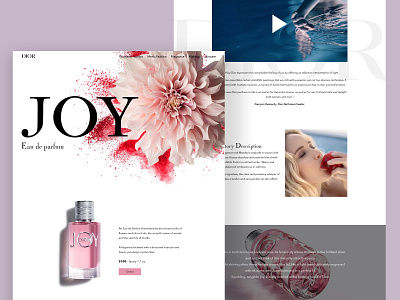 DIOR JOY landing page concept design fashion modern photoshop simple ui uidesign uiux web web design web designer webdesign website website design