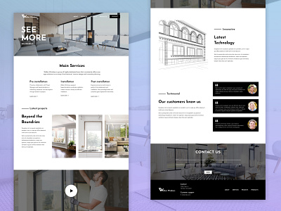 Window Company website concept design figma graphic photoshop sketch typography ui uidesign uiux web web design web designer webdesign website