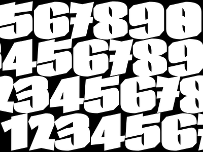 Numbers Extra black calligraphy lettering skeleton type design type design typography
