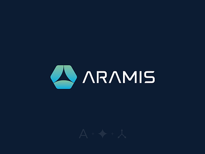 Aramis - Visual Identity a blockchain blue branding green identity logo software tech