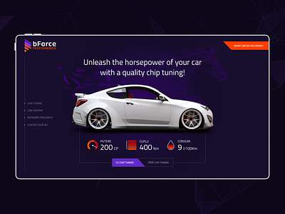 bForce Performance - Landing Page Design car chip horsepower landing performance tuning webdesign
