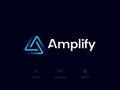 Amplify - Visual Identity 2 blue consultancy identity lines link logo tech triangle valknut
