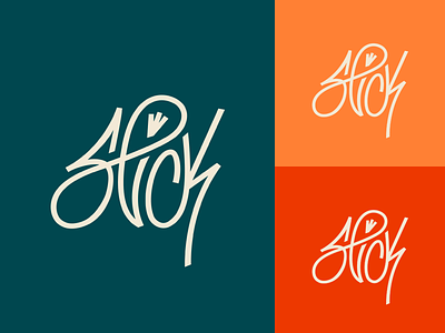 Slick - Type Logo color variations colors curves freehand logo slick type