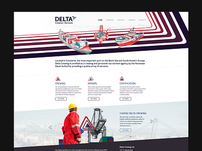 Delta Crewing - Web Design crewing illustrations maritime port shipping webdesign
