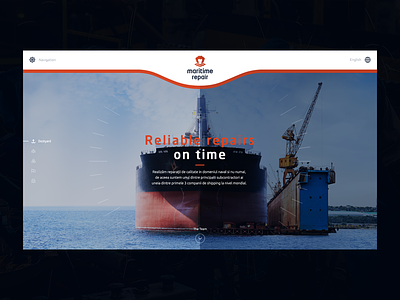 Maritime Repair Webdesign docks maritime onepage orange repairs ship webdesign