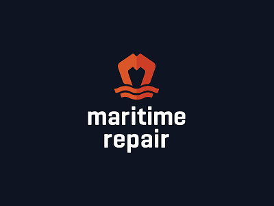Maritime Repair Logo logo maritime monogram orange repair ship