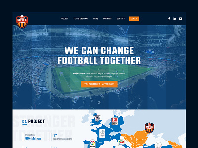 Football League Web Design blue football league orange soccer web design website