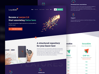 LegalKite.ch Landing Page Design