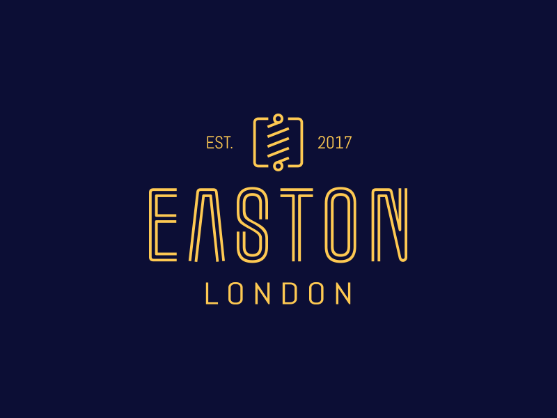 Easton London - Branding Project london yellow blue logo classy barber