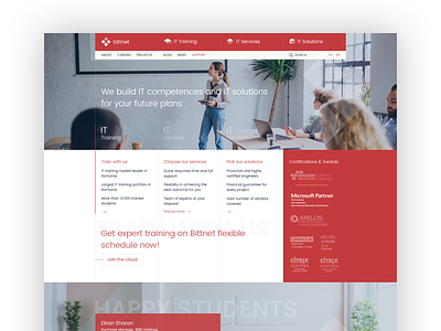 Bittnet Website Redesign courses it red students webdesign