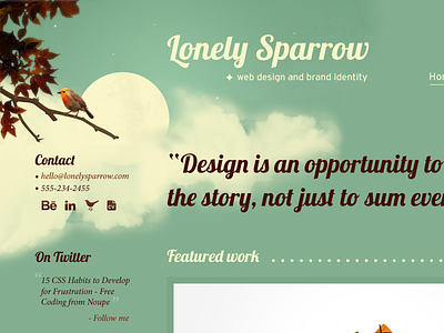 Lonely Sparrow Web Design illustration portfolio web website