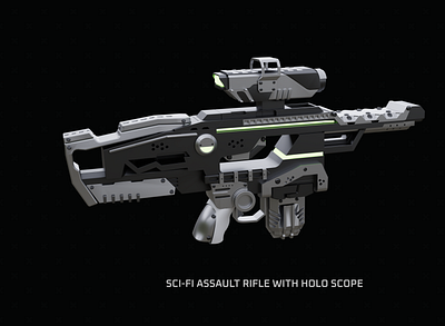 3d Assault Rifle 3d blender illustrat illustration meta verse