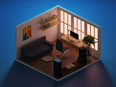 The Office 3d blender design illustrat illustration meta verse