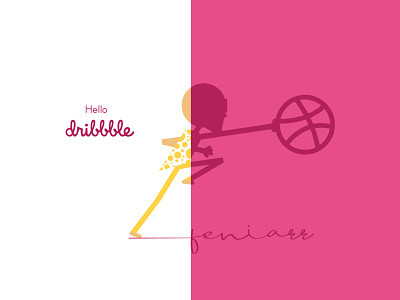 Hello Dribbble. brand cartoon character design icon illustration me portrait self vector